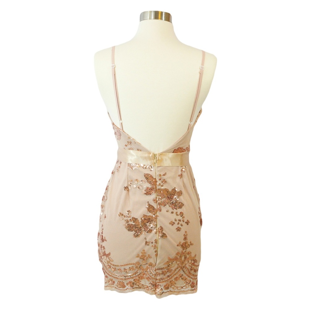 ❗️🔥LAST ONE Rose Gold Nude Backless Sequin Dress - Picture 8 of 8